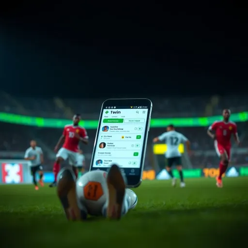 Smartphone screen displaying 1win International app homepage with sports betting options