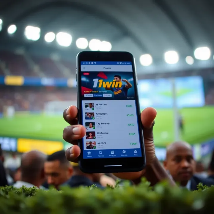 Nigerian football fans cheering with score prediction graphics